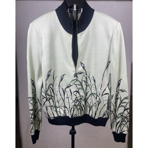 St John Sport Sweaters - Vintage St John Sport Marie Gray Jacket Women’s S Full Zip Green USA